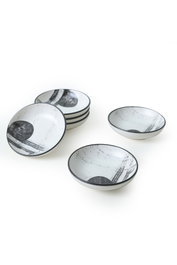 Hermia Juego de 6 Salseras de Gres Cerámico Blanco Mate 13 cm